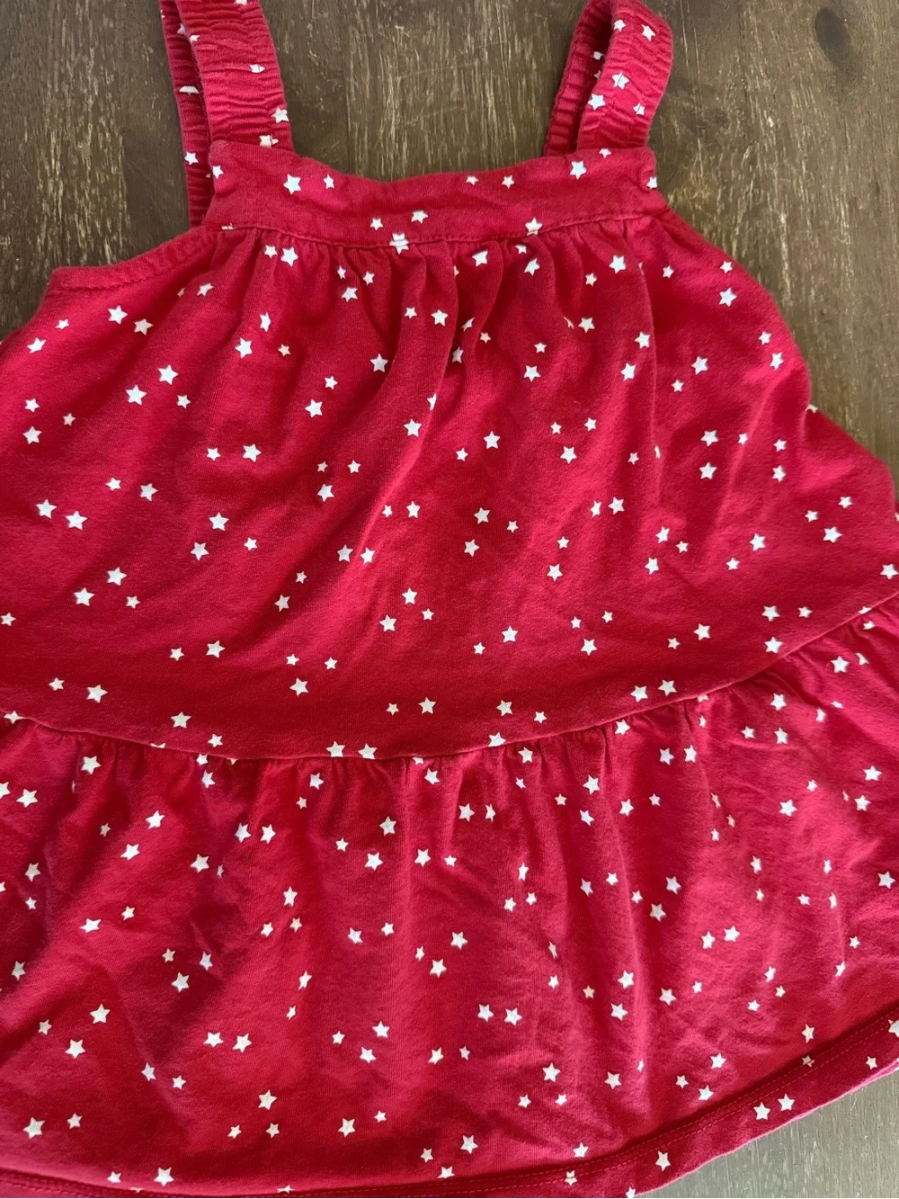 Carter's Red Star Print Tiered Sleeveless Dress